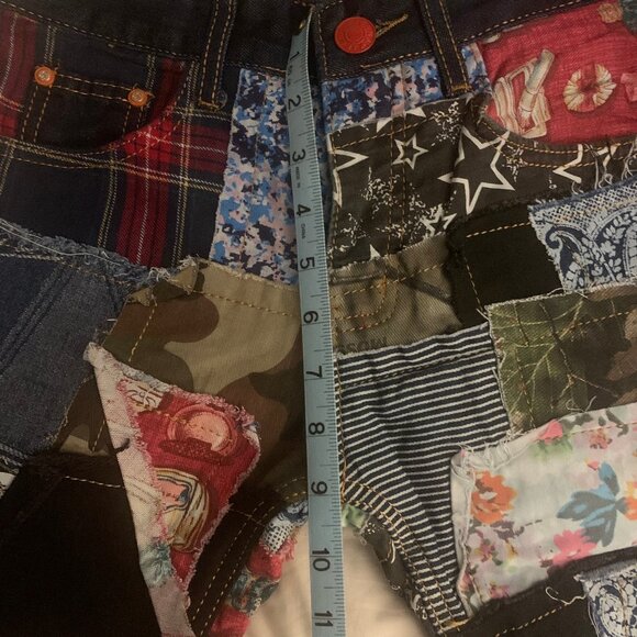 Bie Pa Patch Jeans 1971 Y2k Patchwork Straight leg Pants 27" x 29" - Picture 4 of 11
